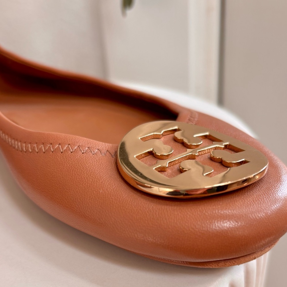 Tory Burch Minnie Travel Ballet Flat 8.5M – Royal Tan – Excellent Condition - Picture 5 of 11